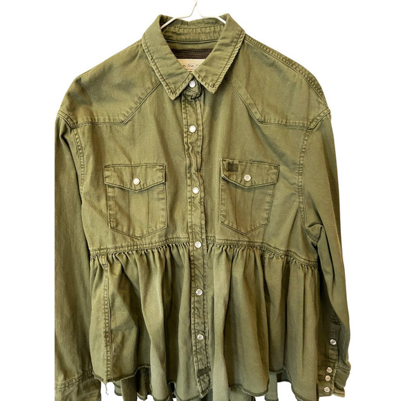 FREE PEOPLE Dylan Button-Up Babydoll Shirt (XS) - Picture 4 of 9